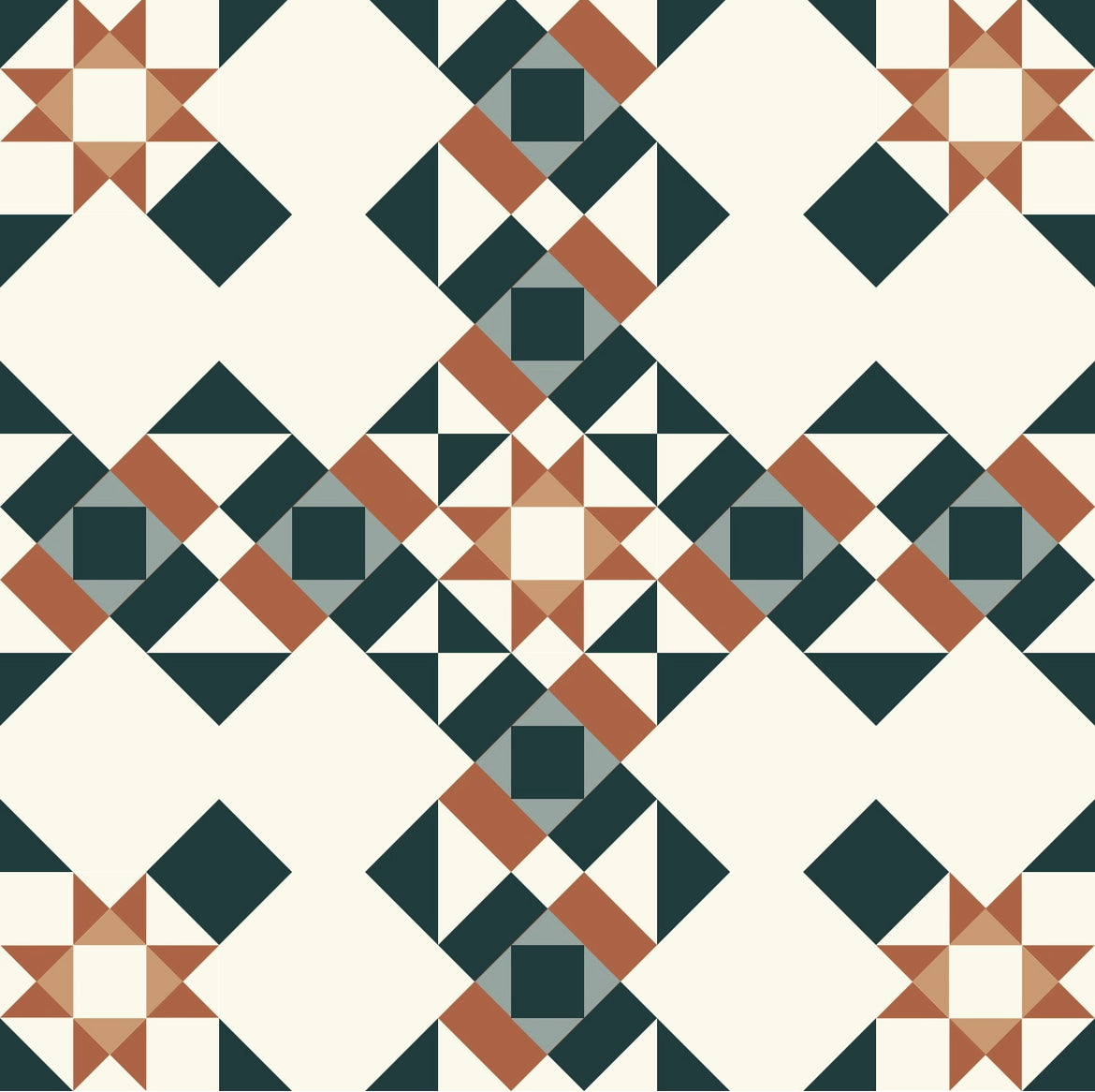 Pear Tree Market Ladybug Threads - Twisted Mosaic in Art Gallery Fabrics Throw Sized Quilt Kit Bundle - Pattern Not Included