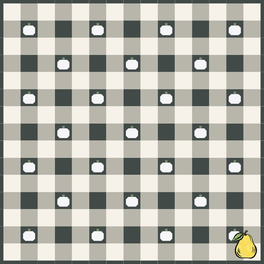 Pear Tree Market Pear Tree Designs - Harvest Season Throw In Grey Quilt Kit Bundle - Pattern Included