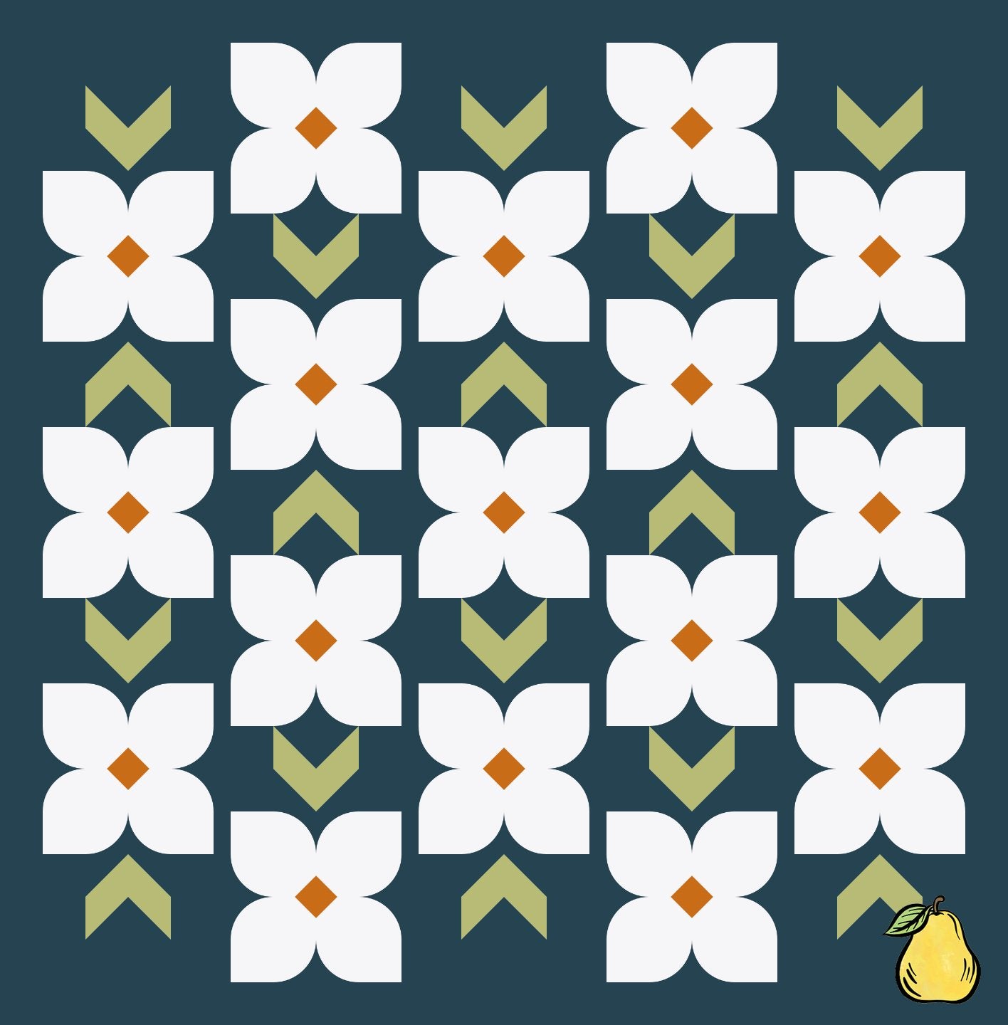Pear Tree Market The Dogwood Throw Size Windsor Quilt Kit Bundle - Pattern Included