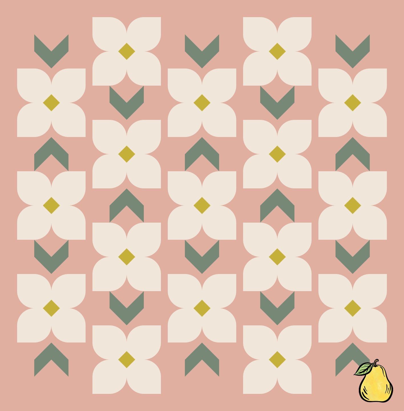 Pear Tree Market The Dogwood Throw Size Blushing Quilt Kit Bundle - Pattern Included