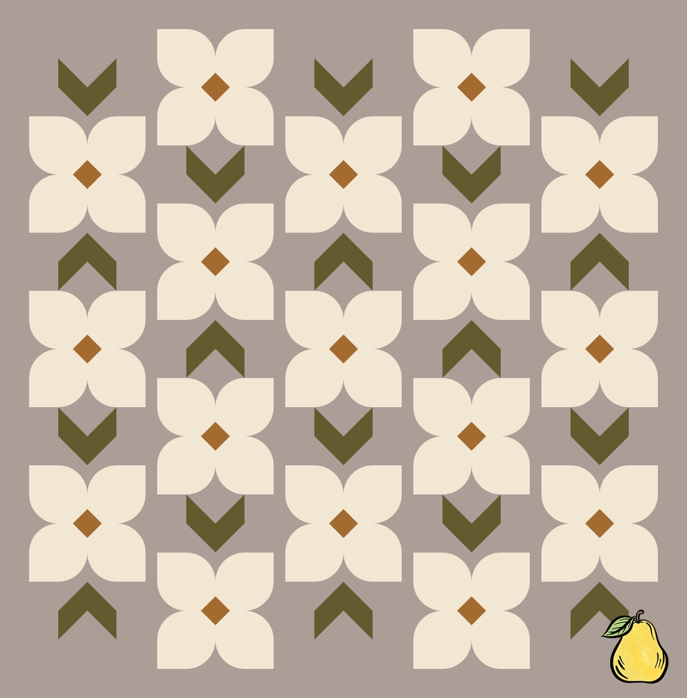 Pear Tree Market The Dogwood Throw Size Mushroom Quilt Kit Bundle - Pattern Included