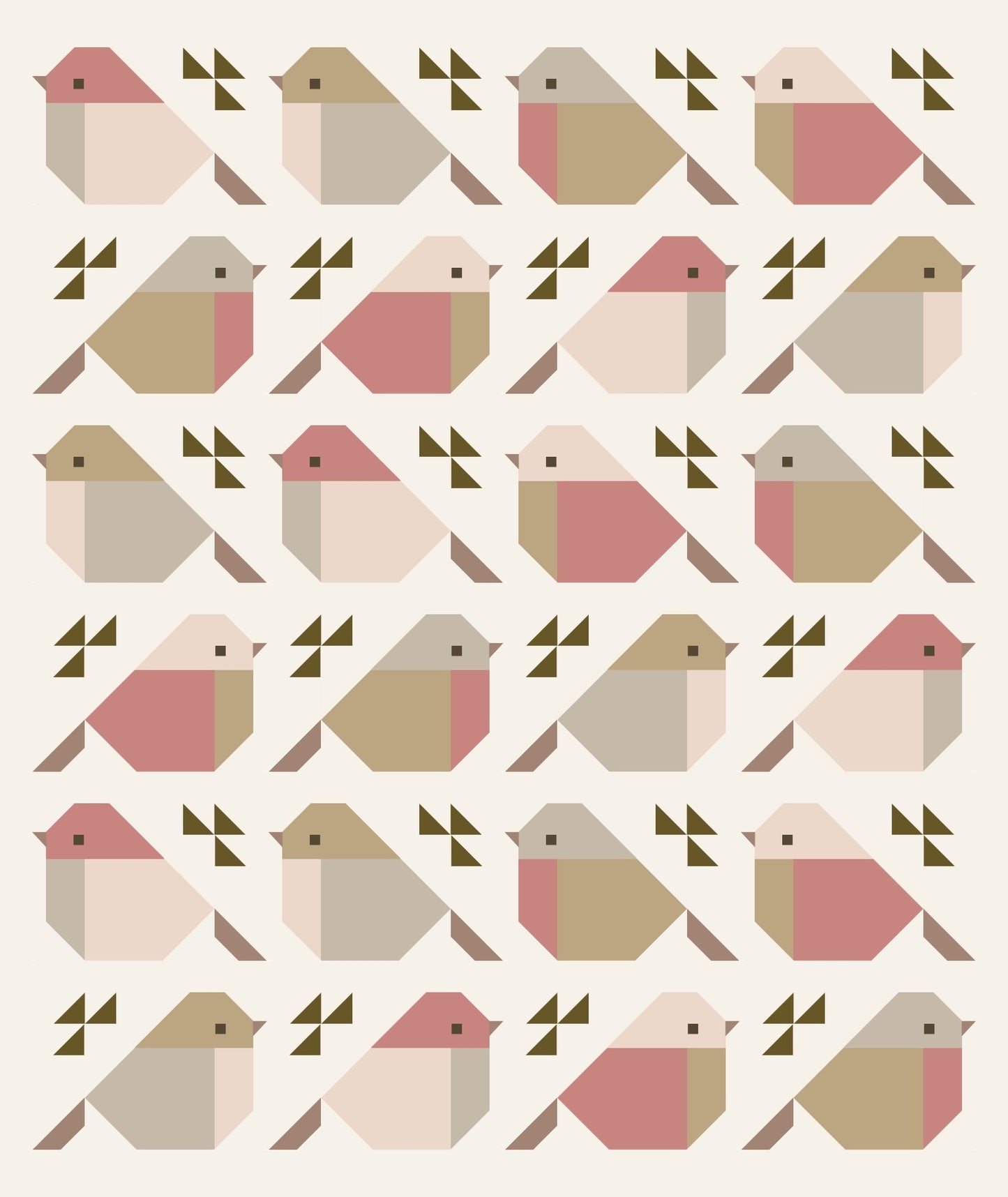 Pear Tree Market Pen + Paper Patterns Sparrows Classy Chirpers Quilt Kit Bundle - Pattern Not Included