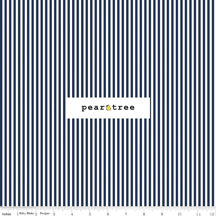 Striped 1/8 Inch Navy | Stripes | Riley Blake Designs | C495-NAVY