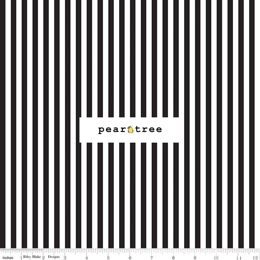 Riley Blake Designs Striped 14 Inch Black