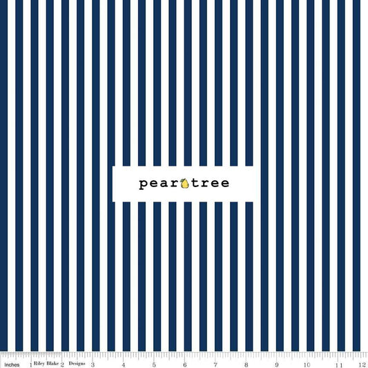 Riley Blake Designs Striped 14 Inch Navy