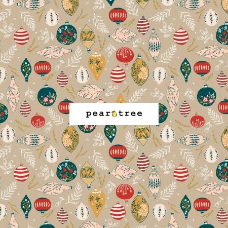 RJR Fabrics Deck The Trees - Cookie Dough Metallic Fabric