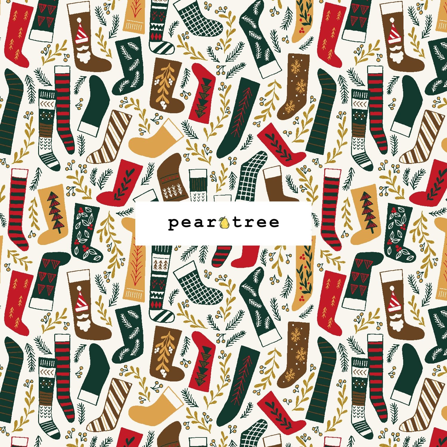 RJR Fabrics Pleasant Surprises - Green Gold Metallic Fabric