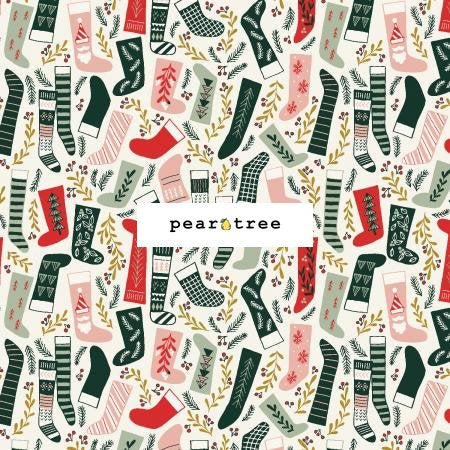 Pleasant Surprises - Red Pink Metallic Fabric | Merry Memories | RJR Fabrics | YX104-RP2M