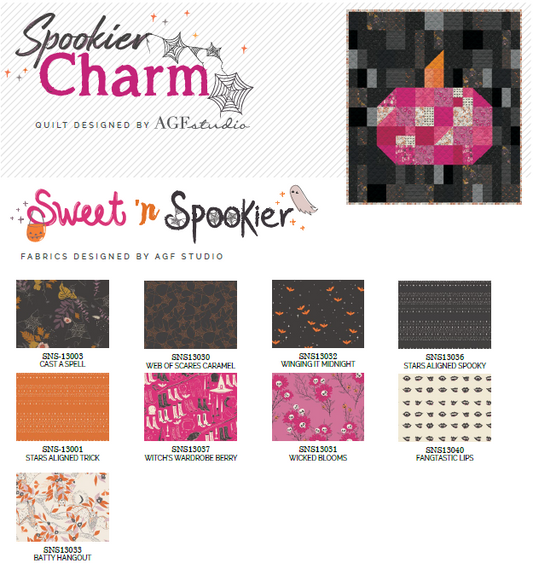 Spookier Charm by AGF Studio - Quilting Pattern PDF Download featuring Sweet and Spookier