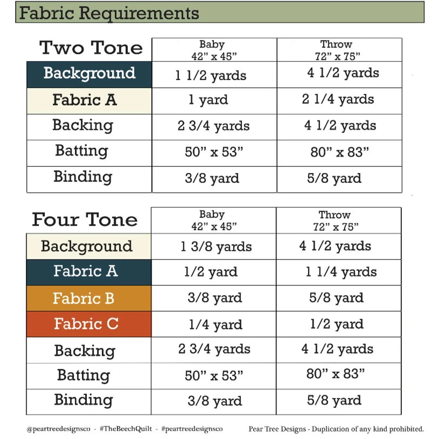 The Beech Quilt - Quilting Pattern PDF Download
