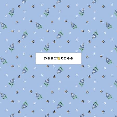 Cotton + Steel Jane Floral - Periwinkle