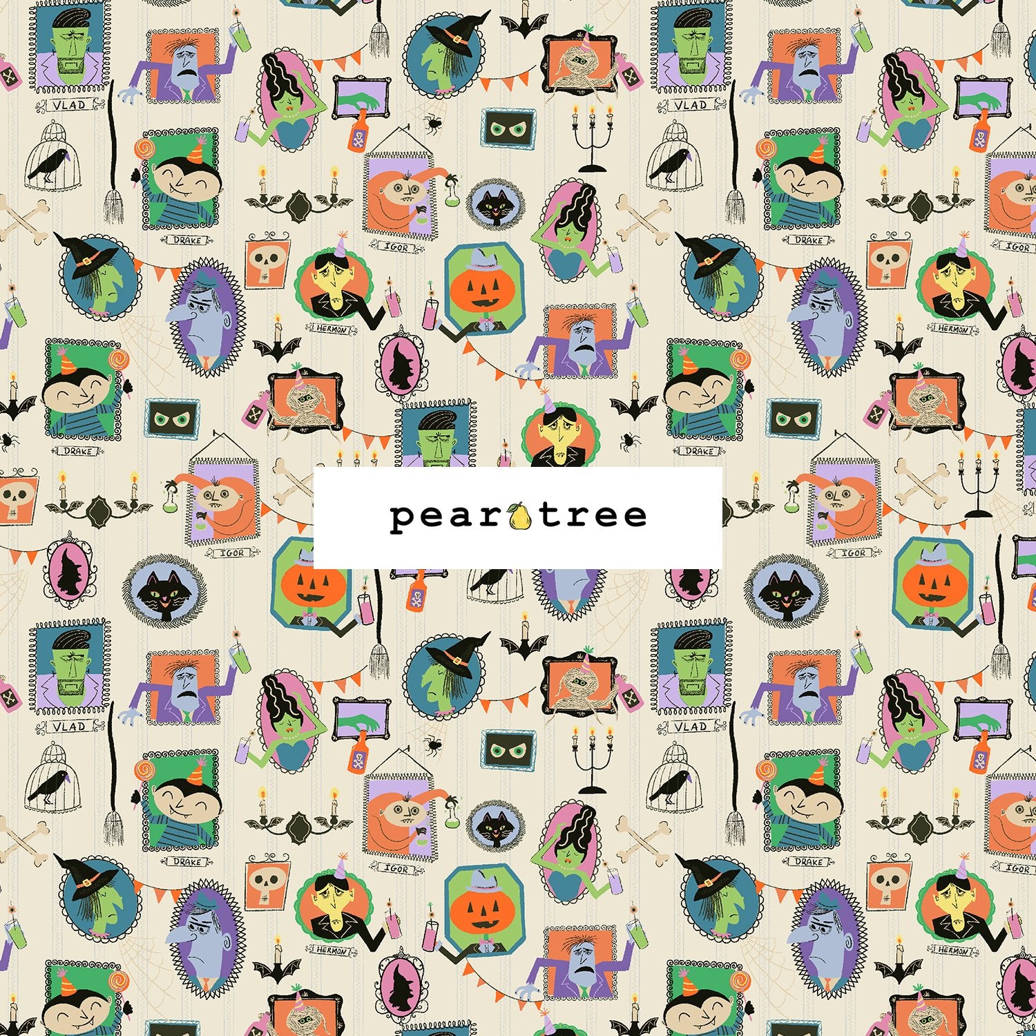 Cotton + Steel Block Party - Portrait Gallery - Bone White Fabric