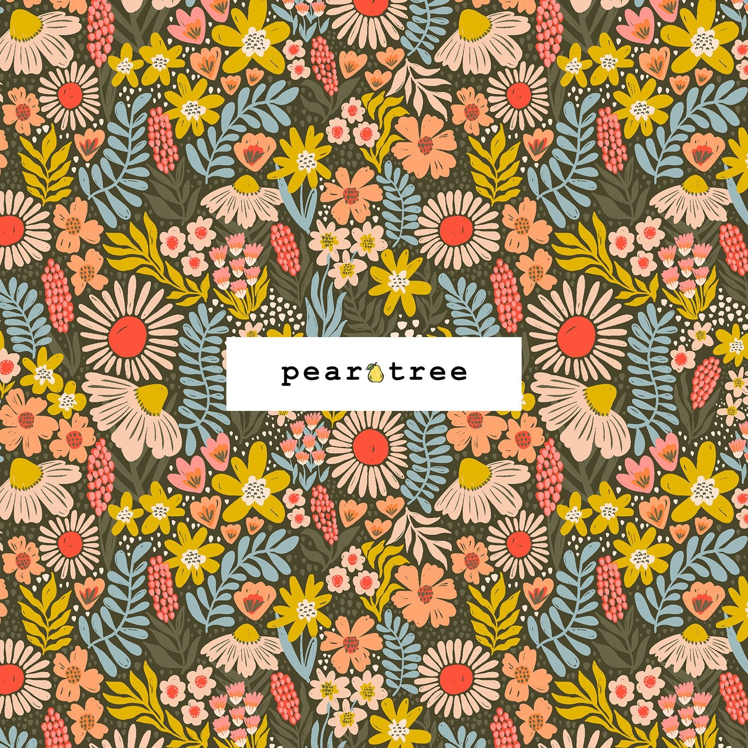 Cotton + Steel Where The Flowers Grow - Earth Fabric