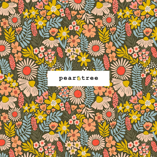 Cotton + Steel Where The Flowers Grow - Earth Fabric