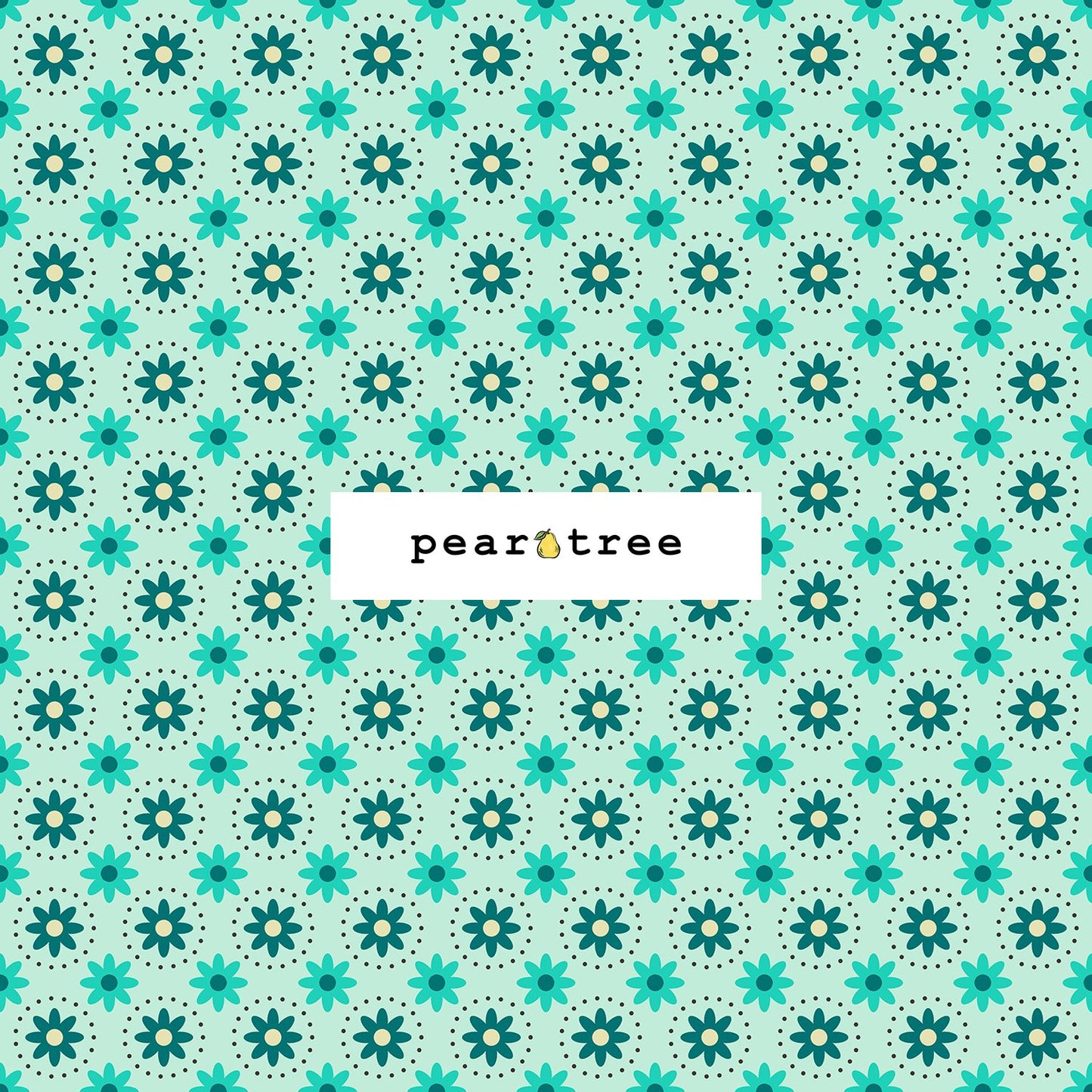 Cotton + Steel Daisies In Circles - Mint Fabric