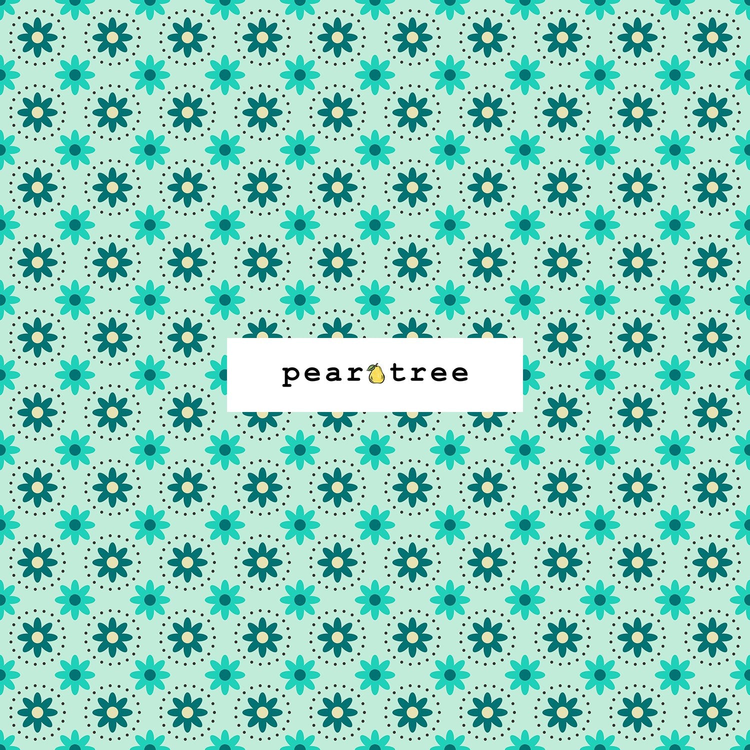 Cotton + Steel Daisies In Circles - Mint Fabric