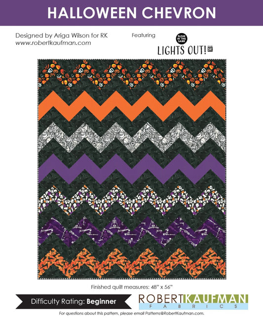 Halloween Chevron by Robert Kaufman Fabrics - Free Quilting Pattern PDF Download
