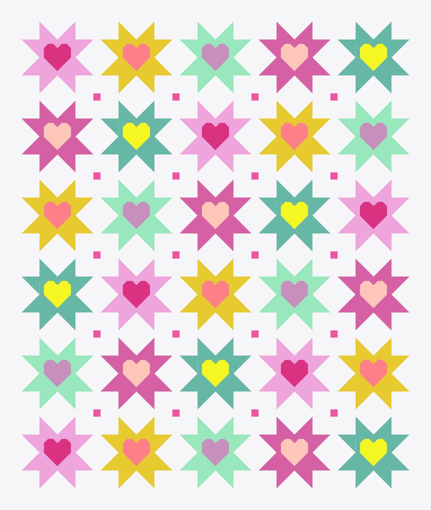 Stars and Hearts by Robert Kaufman - Free Quilting Pattern PDF Download