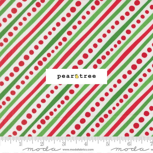 Moda Fabrics Winter White - Dotted Bias Stripe