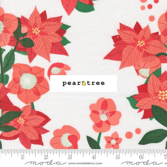 Moda Fabrics Snow - Poinsettia Florals