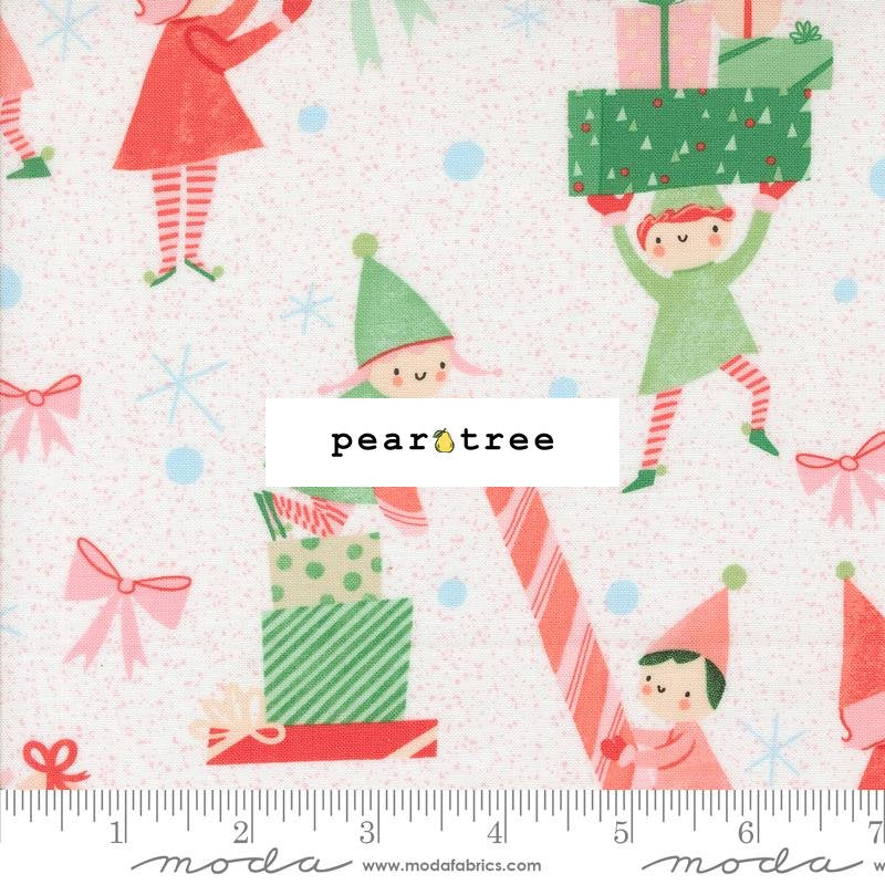 Moda Fabrics Snow - Elves Novelty Christmas Presents Candy Cane