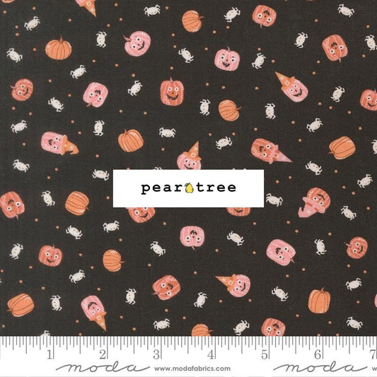 Moda Fabrics Black Cat - Friendly Pumpkin And Spiders