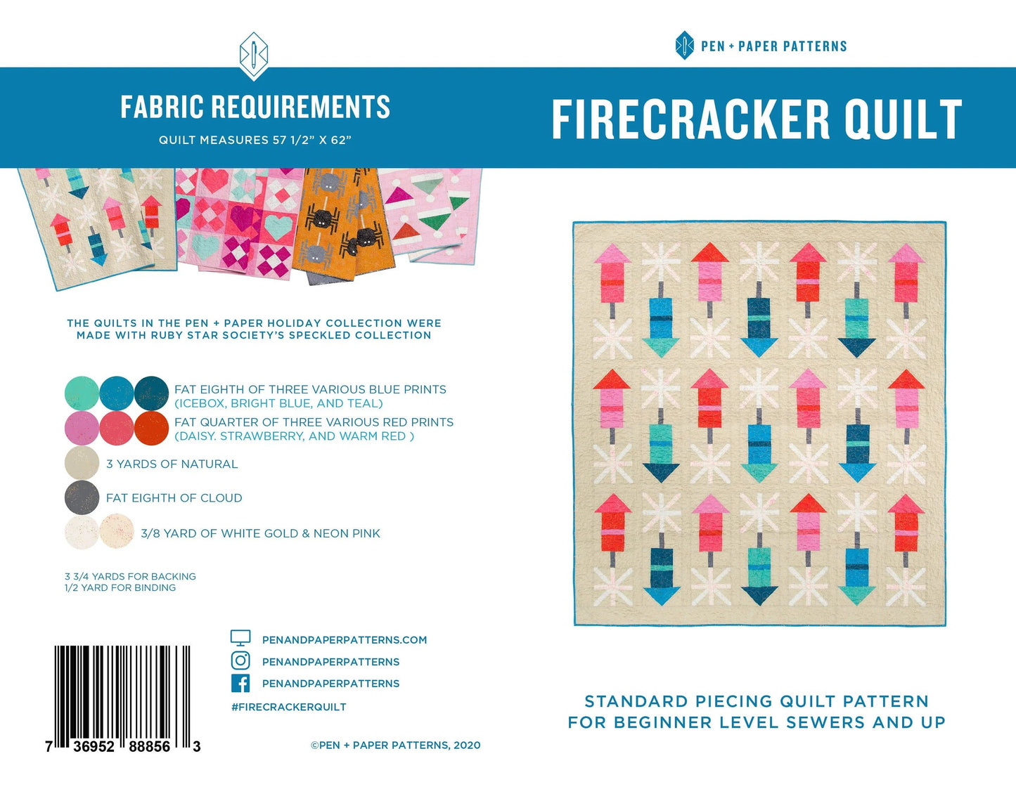 Other Firecracker Quilt Pattern By Pen And Paper Patterns - Printed Booklet