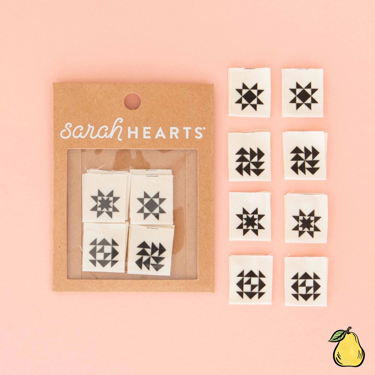 Other Black Quilt Block Multipack Sewing Labels By Sarah Hearts