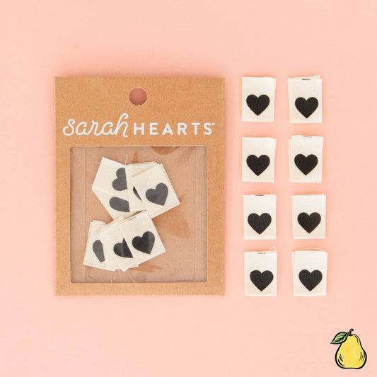 Other Black Heart Organic Cotton Sewing Labels By Sarah Hearts