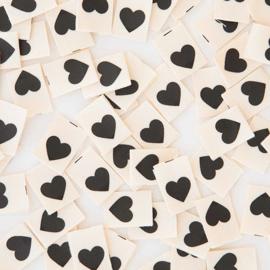 Other Black Heart Organic Cotton Sewing Labels By Sarah Hearts