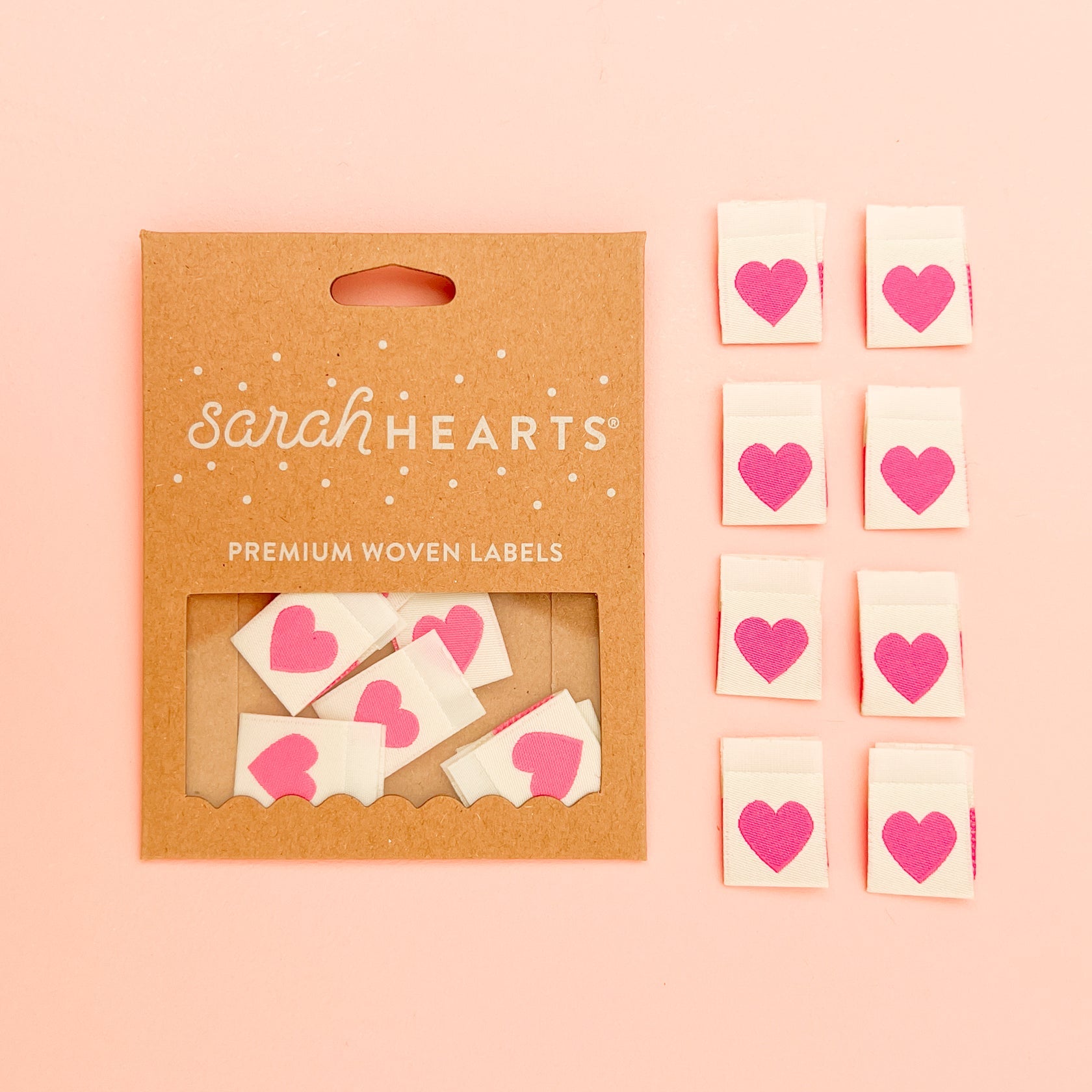 Other Pink Heart Sewing Labels By Sarah Hearts