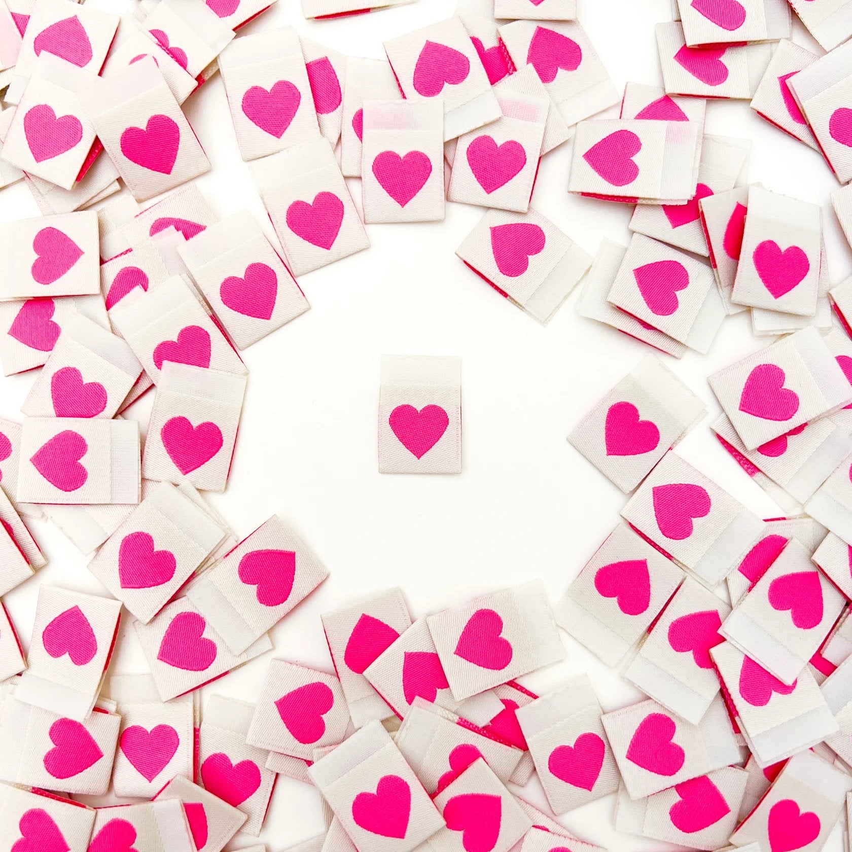 Other Pink Heart Sewing Labels By Sarah Hearts