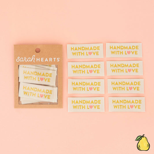 Handmade With Love Gold Sewing Labels By Sarah Hearts