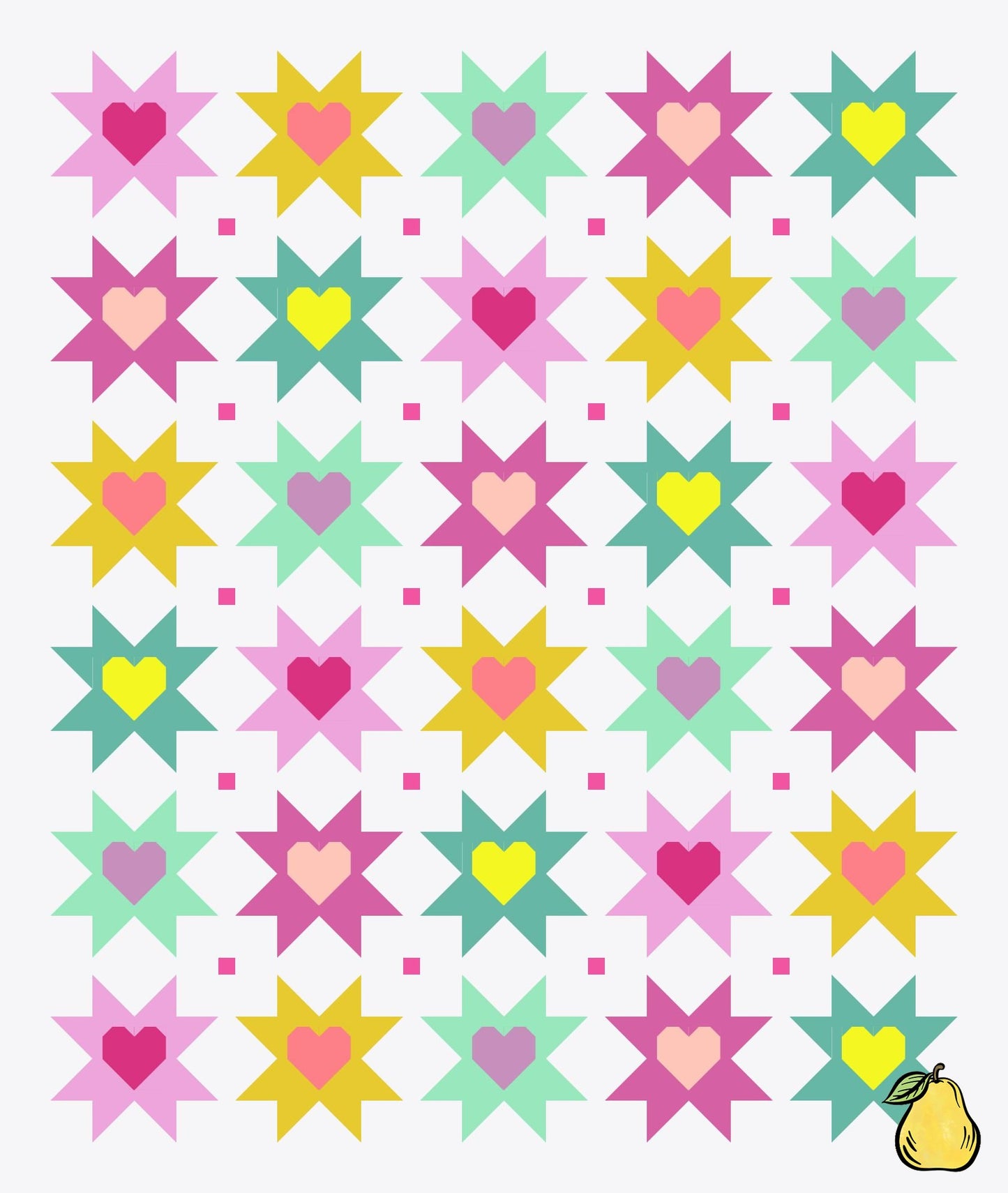 Pear Tree Market Stars And Hearts - Candy Hearts Quilt Kit Bundle - Pattern Not Included
