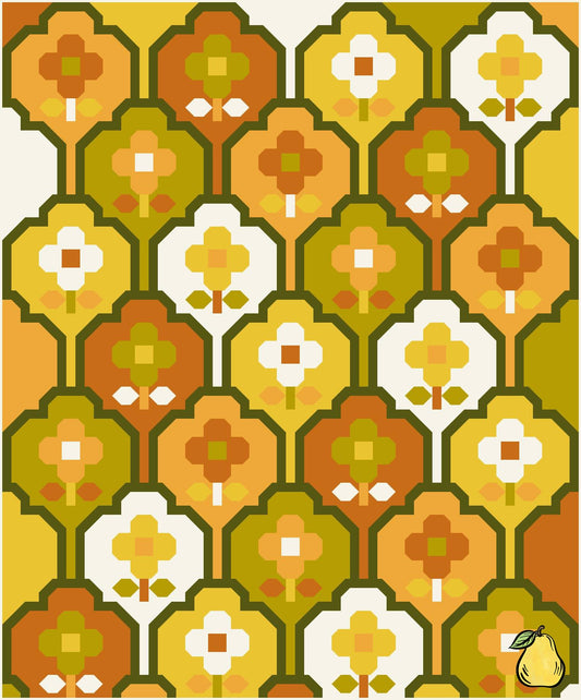 Pear Tree Market Pen + Paper Patterns - Wallflower - Retro - Throw Sized Quilt Kit Bundle - Pattern Not Included