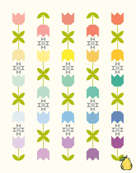 The Tulip - Throw Quilt Kit Bundle - Pattern Included