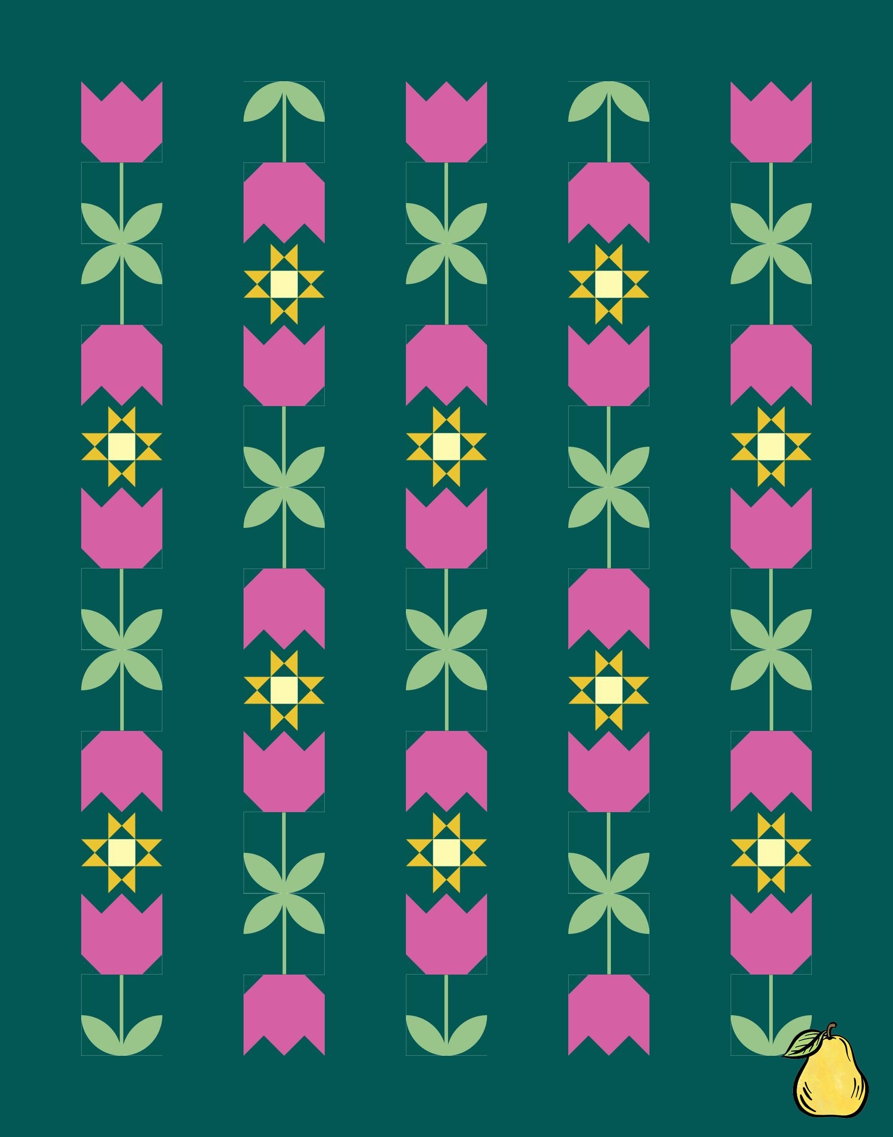 The Tulip - Bloom - Throw Size Quilt Kit Bundle - Pattern Not Included