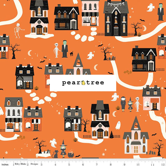 Riley Blake Designs Houses Orange