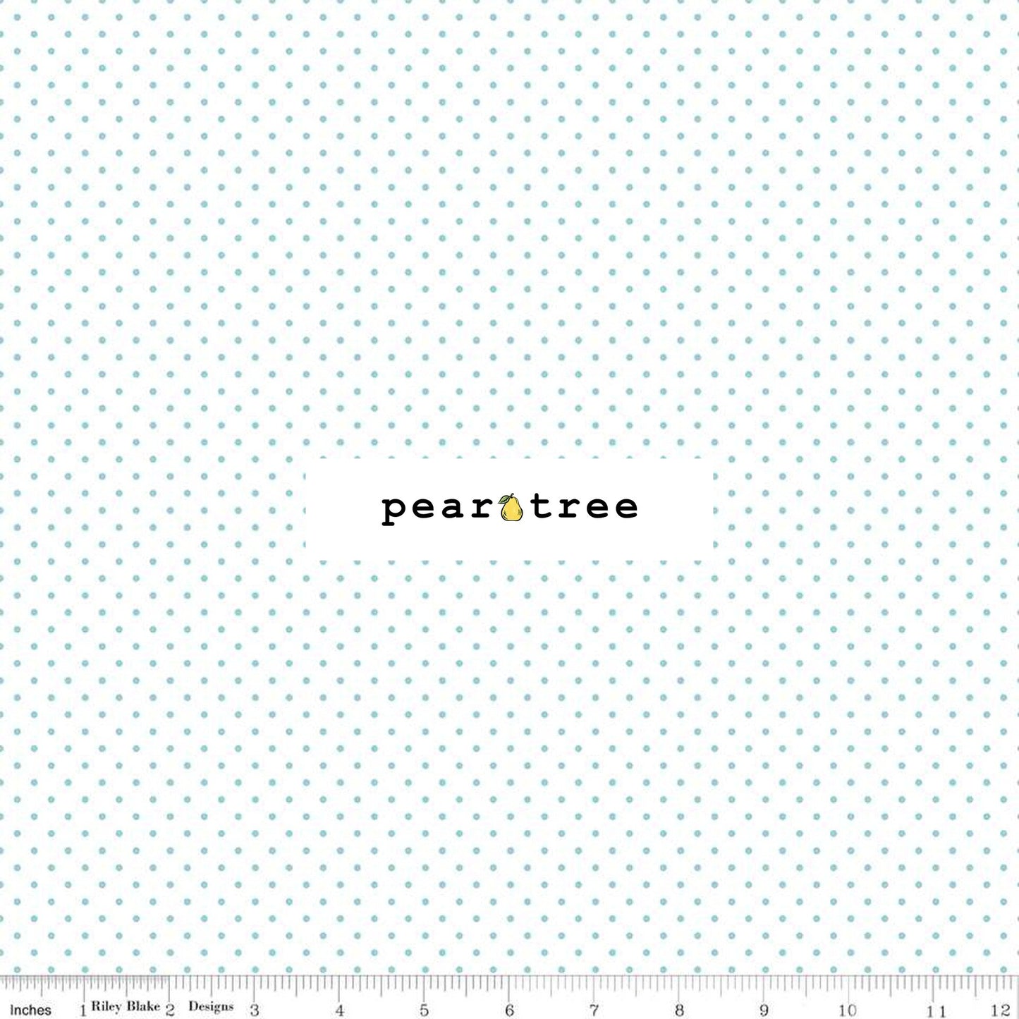 Riley Blake Designs Swiss Dot On White Aqua