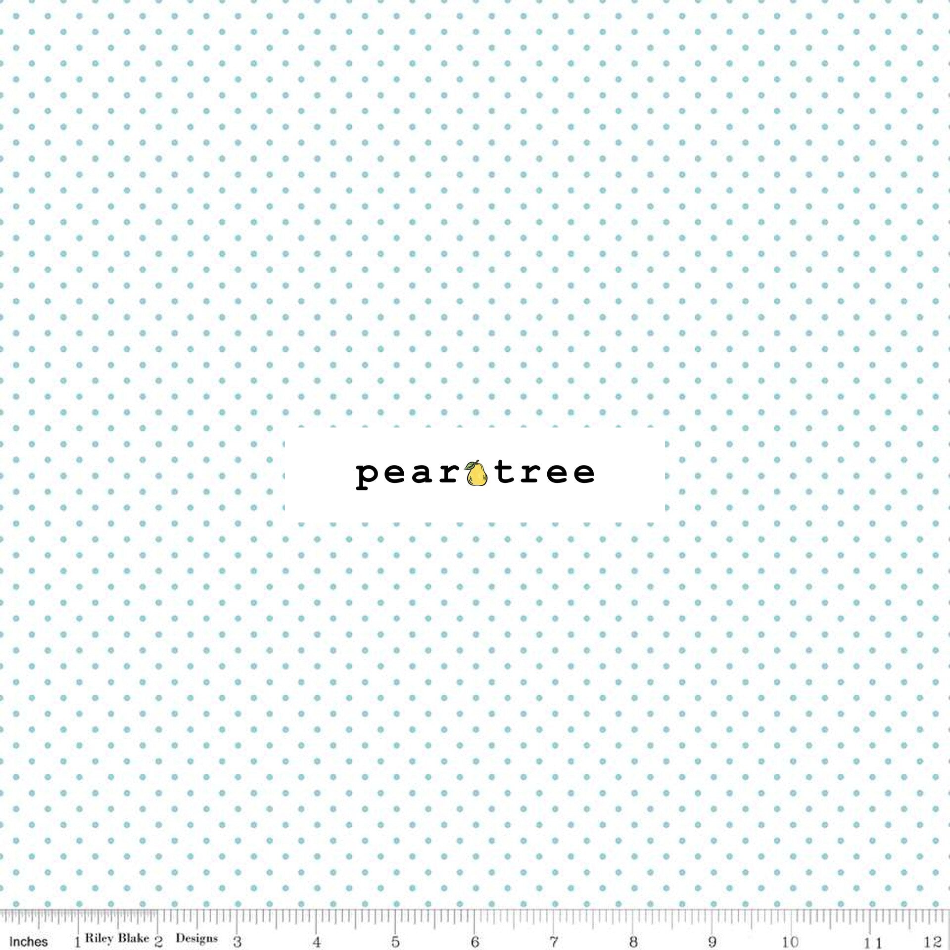 Riley Blake Designs Swiss Dot On White Aqua