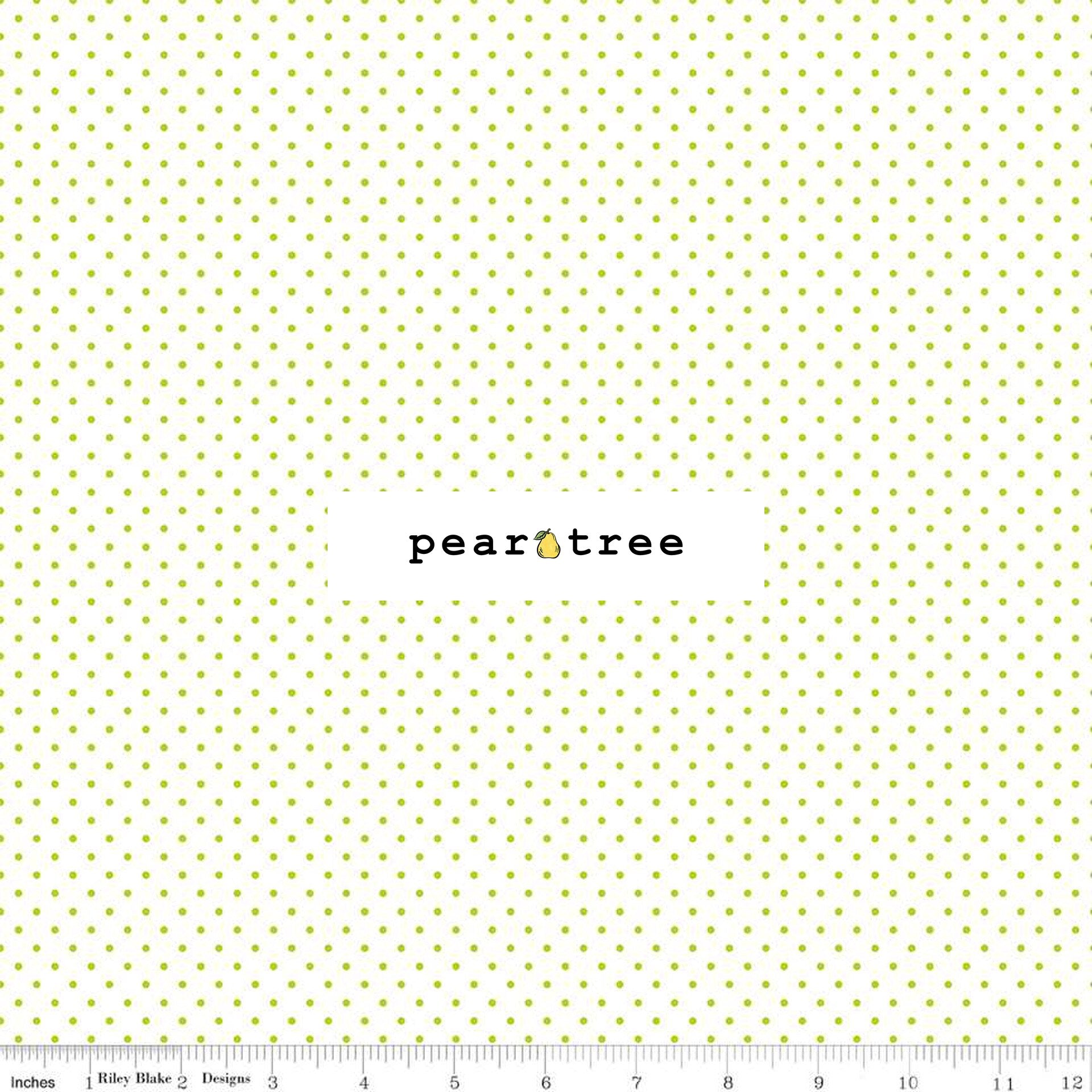 Riley Blake Designs Swiss Dot On White Lime