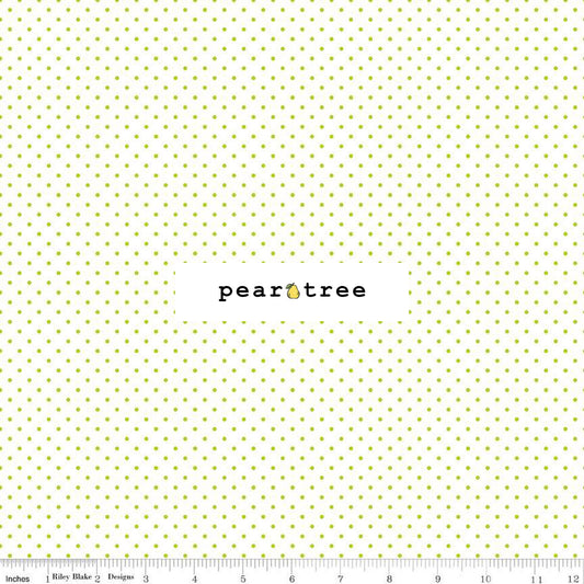 Riley Blake Designs Swiss Dot On White Lime