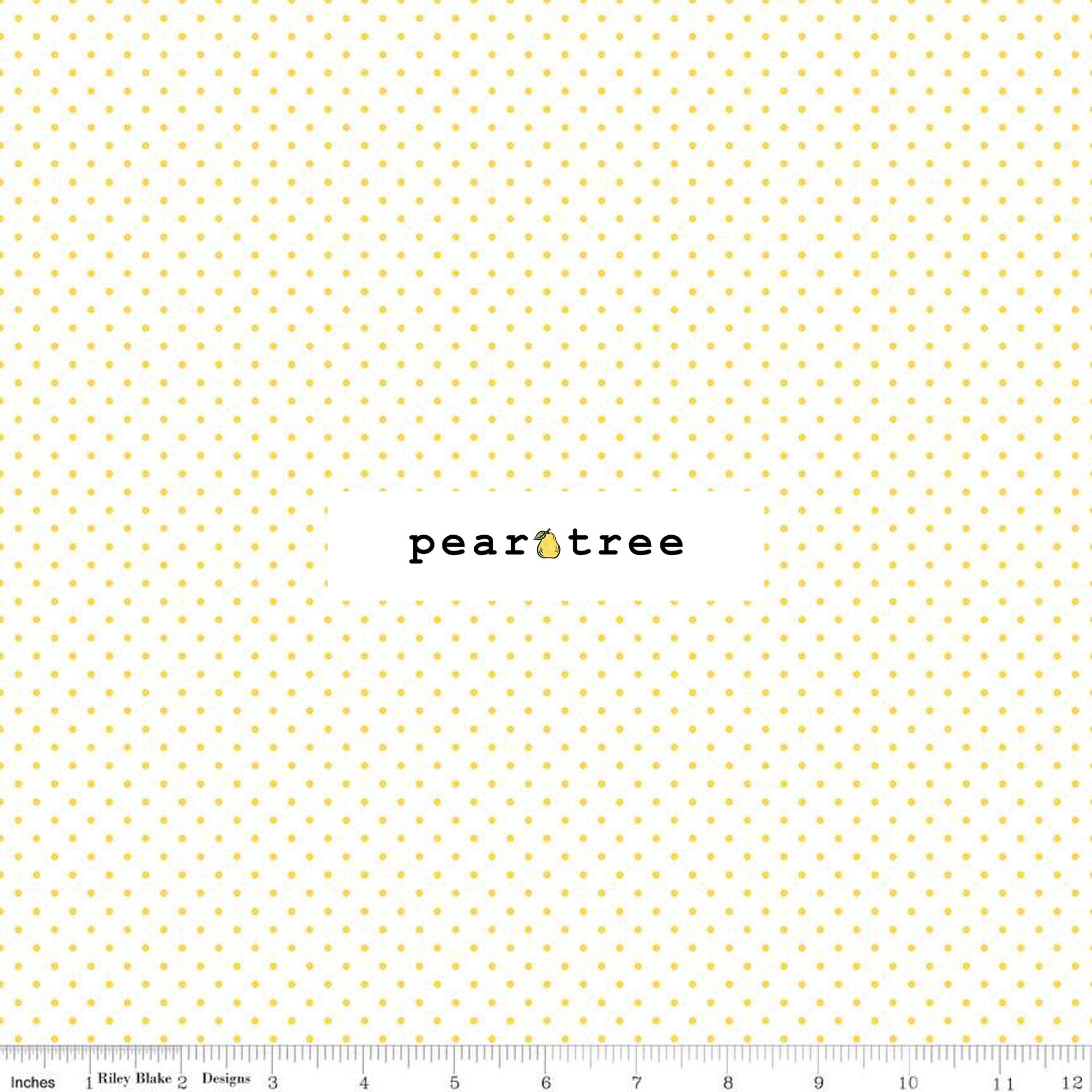 Riley Blake Designs Swiss Dot On White Yellow