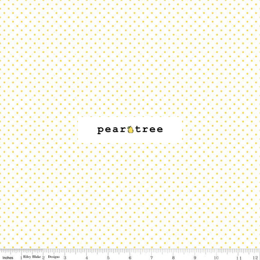 Riley Blake Designs Swiss Dot On White Yellow