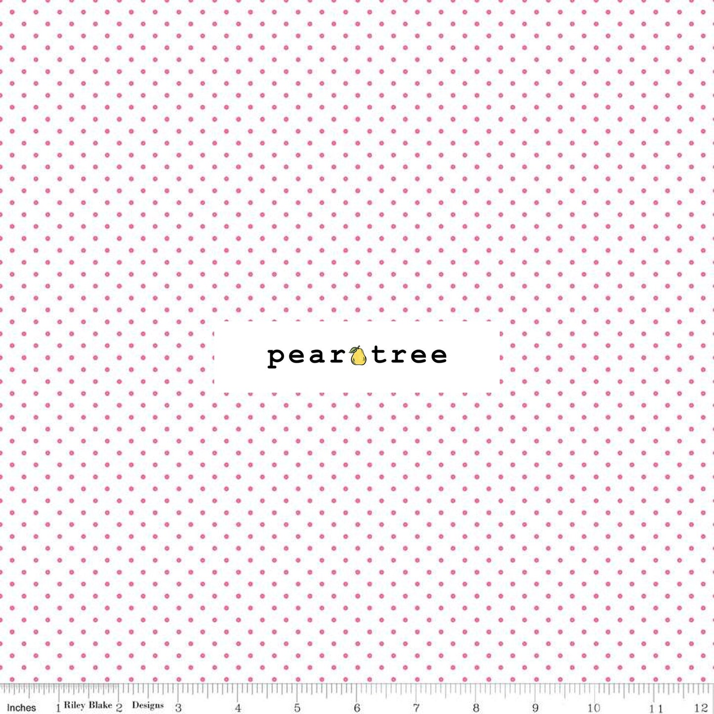 Riley Blake Designs Swiss Dot On White Hot Pink