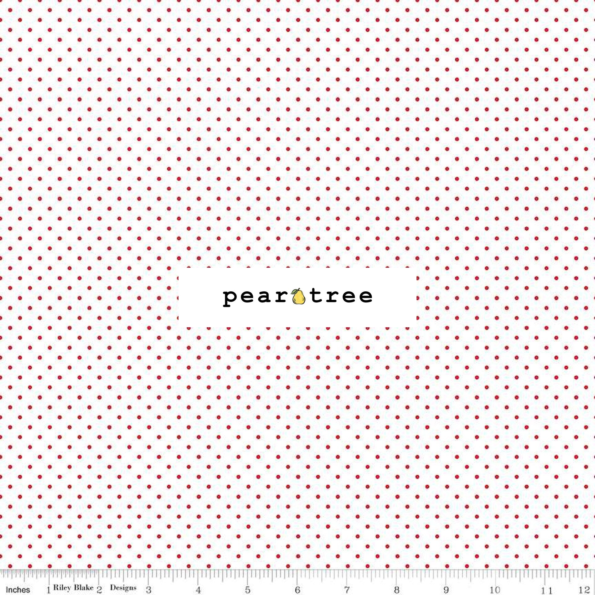 Riley Blake Designs Swiss Dot On White Red