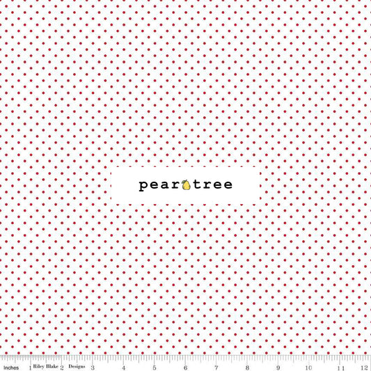 Riley Blake Designs Swiss Dot On White Red