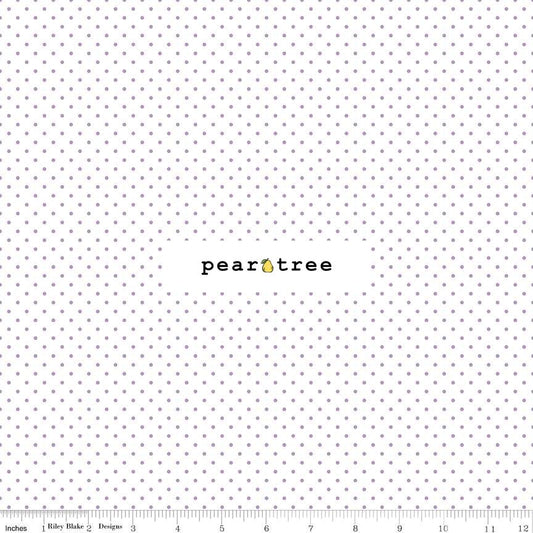 Riley Blake Designs Swiss Dot On White Lavender