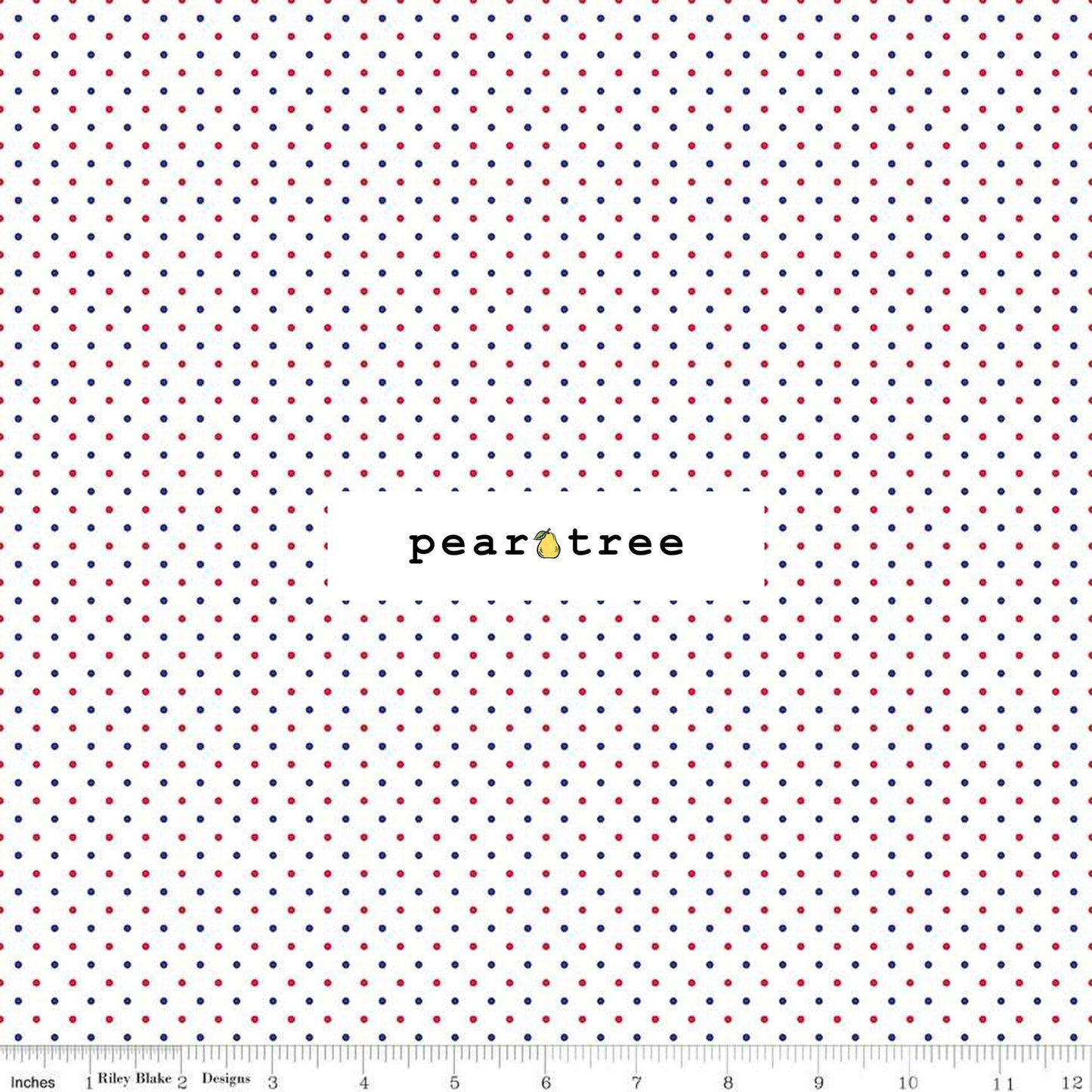 Riley Blake Designs Swiss Dot On White Patriotic