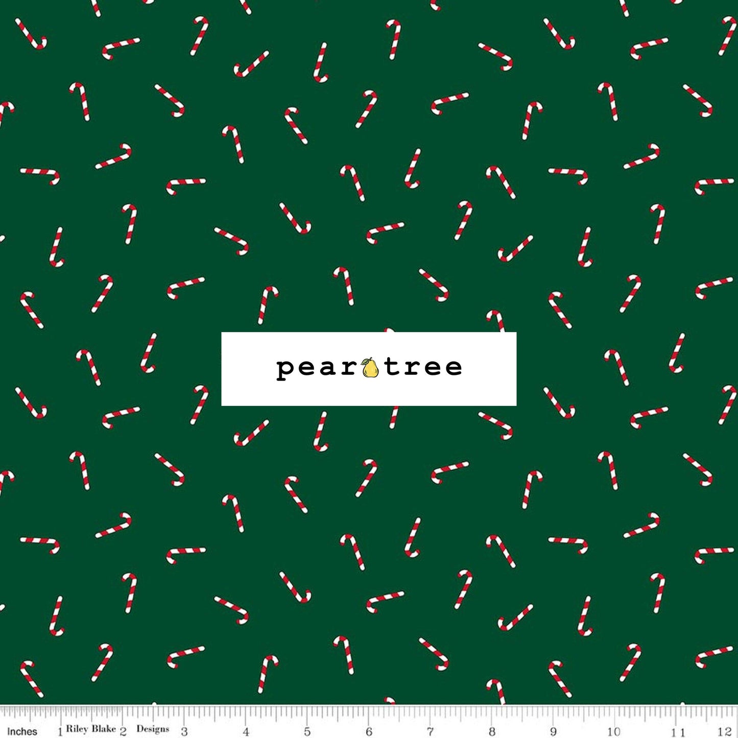Riley Blake Designs Candy Canes Green